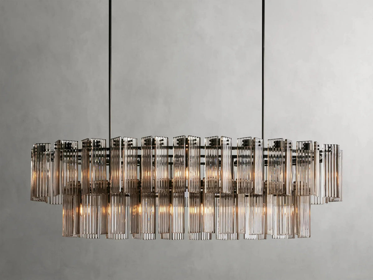 Delsie Oval Art Glass Chandelier 51''63''72''L - view 14