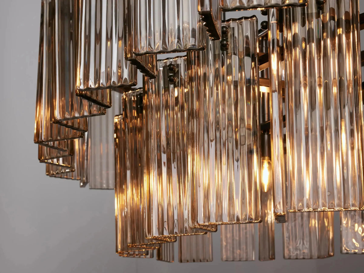 Delsie Oval Art Glass Chandelier 51''63''72''L - view 8