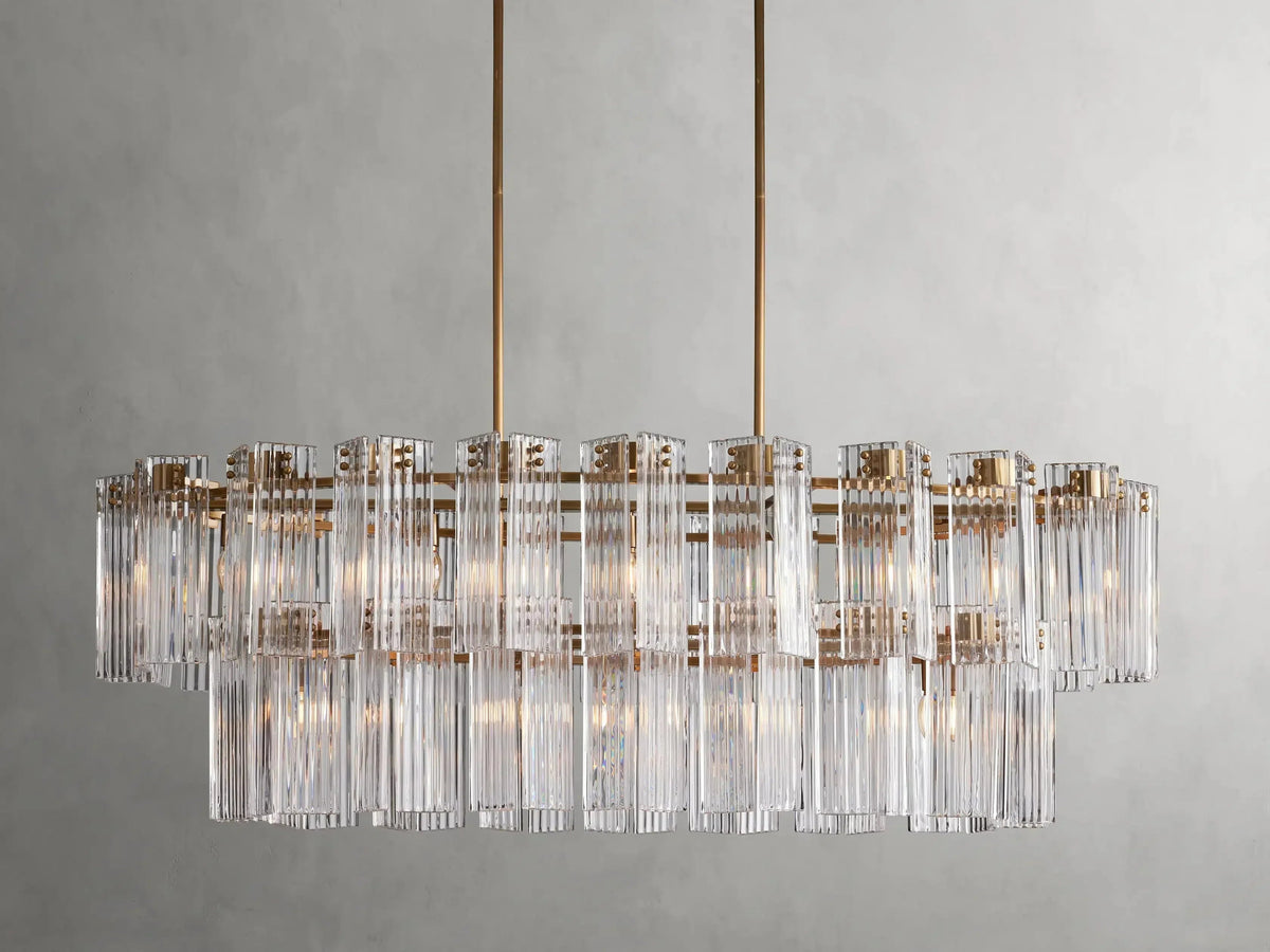 Delsie Oval Art Glass Chandelier 51''63''72''L - view 3