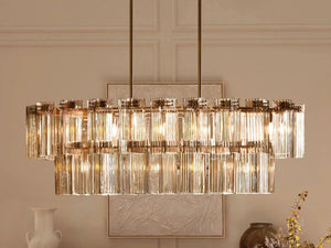 Delsie Oval Art Glass Chandelier 51''63''72''L - view 2