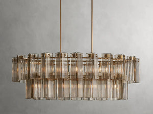 Delsie Oval Art Glass Chandelier 51''63''72''L - view 4