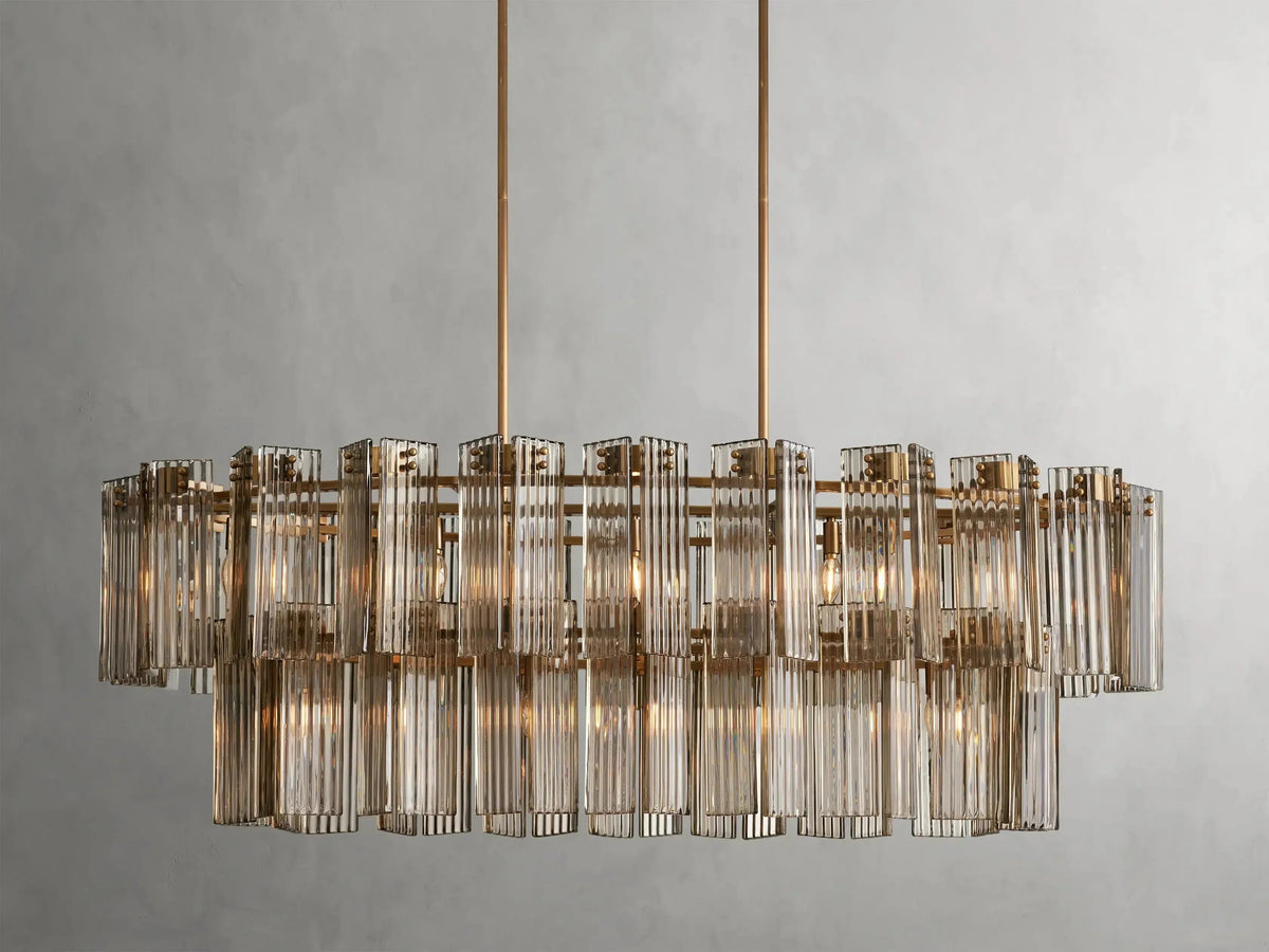 Delsie Oval Art Glass Chandelier 51''63''72''L - view 4