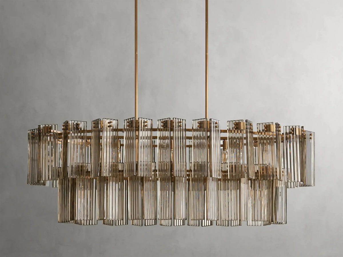 Delsie Oval Art Glass Chandelier 51''63''72''L - view 34