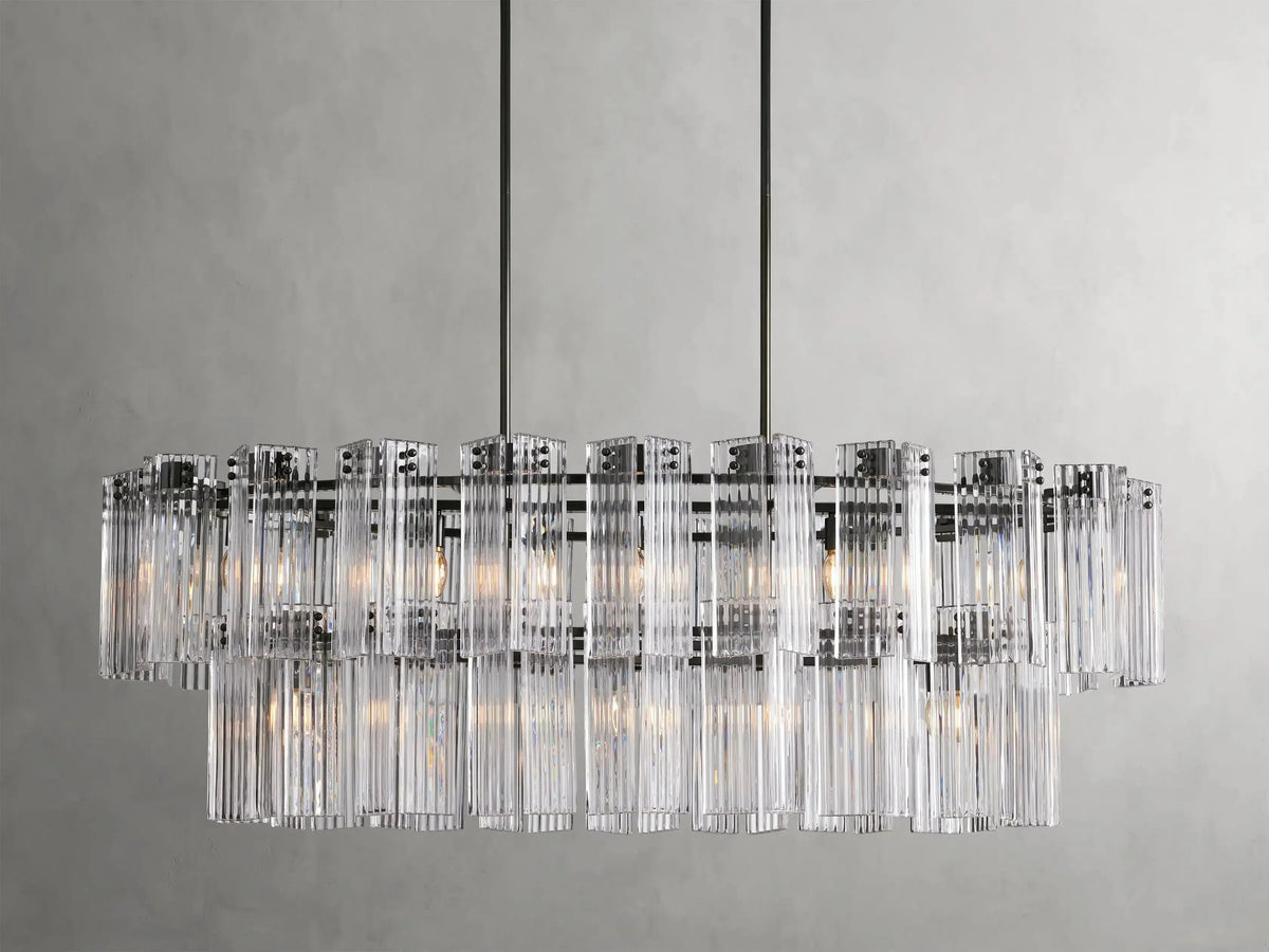 Delsie Oval Art Glass Chandelier 51''63''72''L - view 17