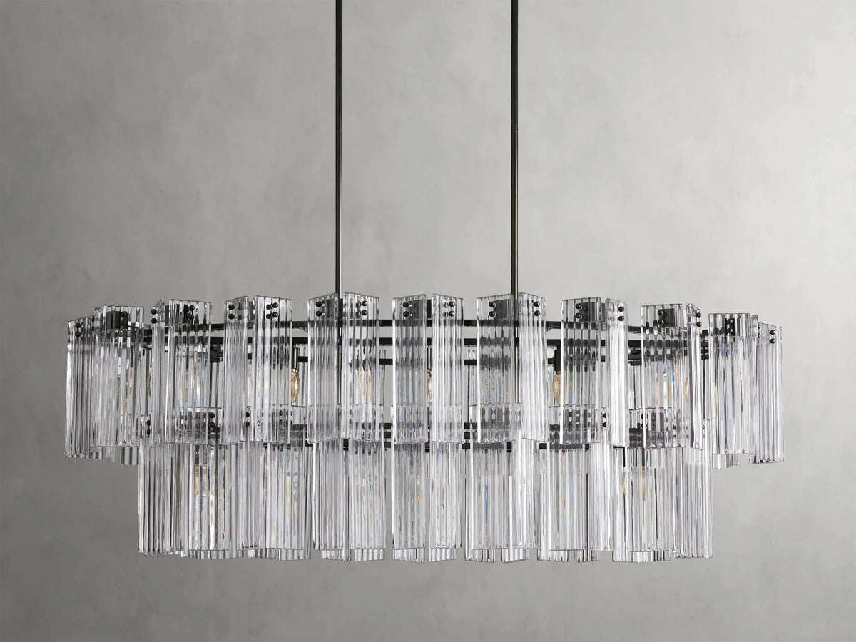 Delsie Oval Art Glass Chandelier 51''63''72''L - view 18