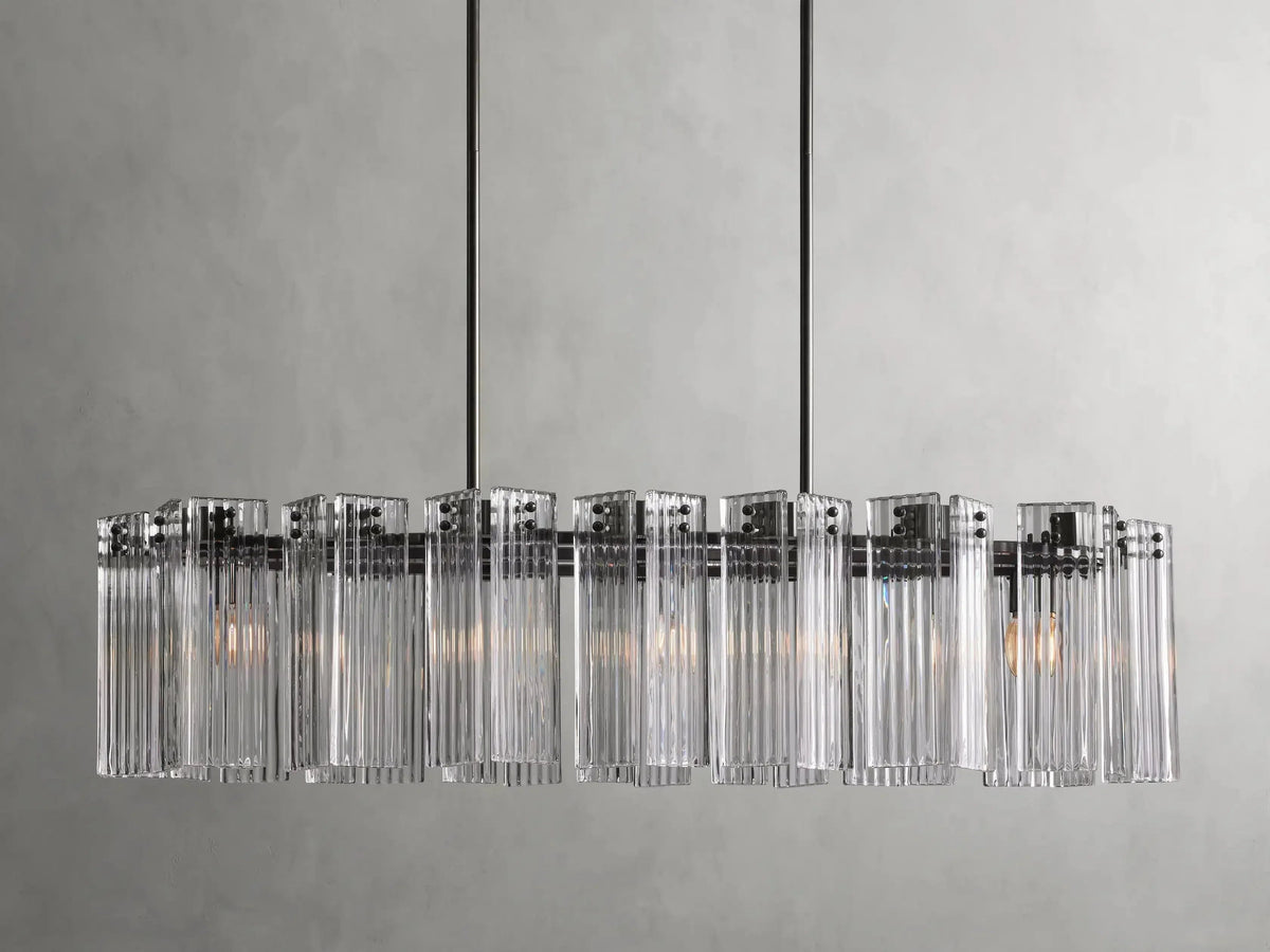Delsie Oval Art Glass Chandelier 51''63''72''L - view 9
