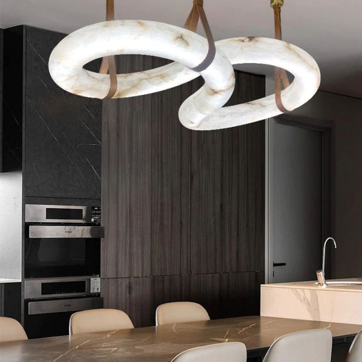 Designer Contemporary Nordic Alabaster Chandelier - view 3