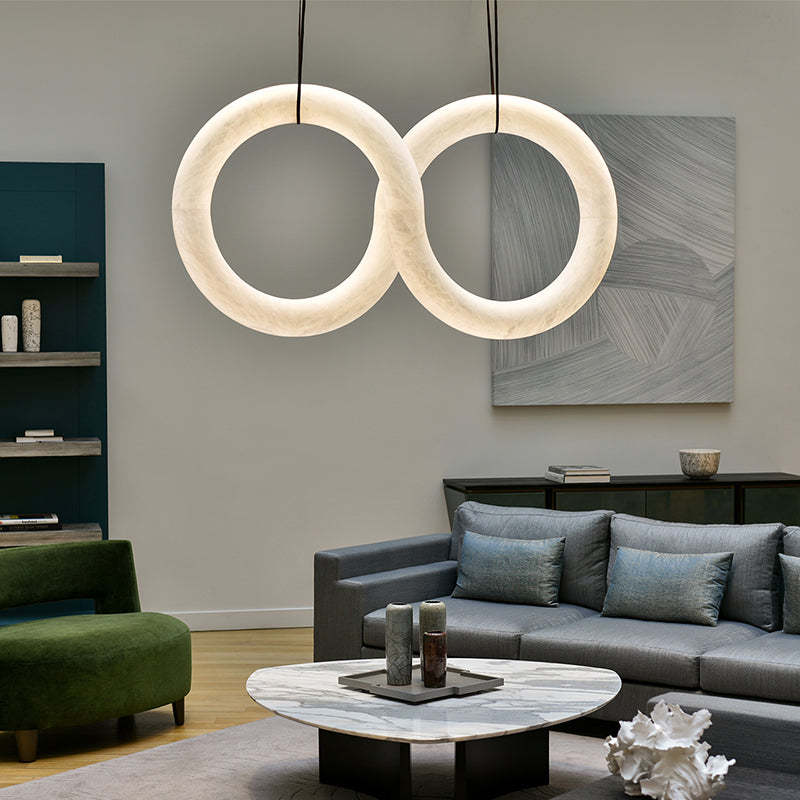 Alabaster Unique Chandelier Light For Living Room - view 2