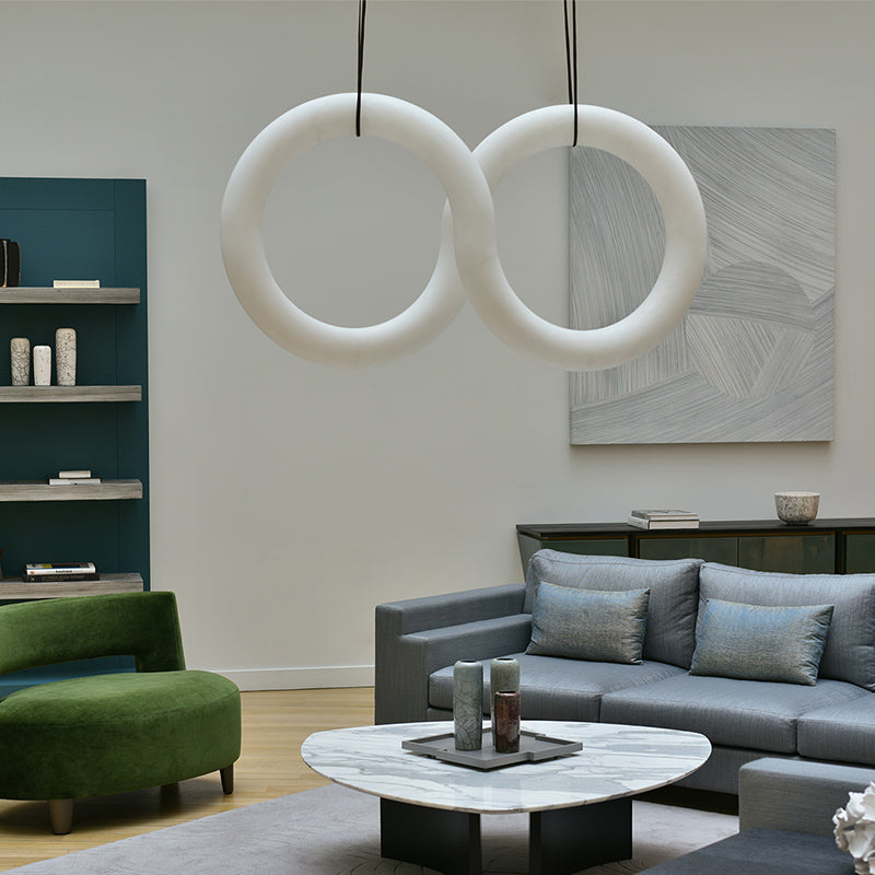 Alabaster Unique Chandelier Light For Living Room - view 3