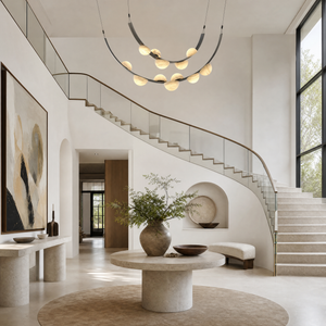 Dew Drops Alabaster LED Chandelier – Black White Warm Light