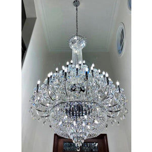 Extra Large European-style Multi-layers Candle Luxury Crystal Chandelier Gold Art Foyer/Staircase Decorative Light Fixture - view 27