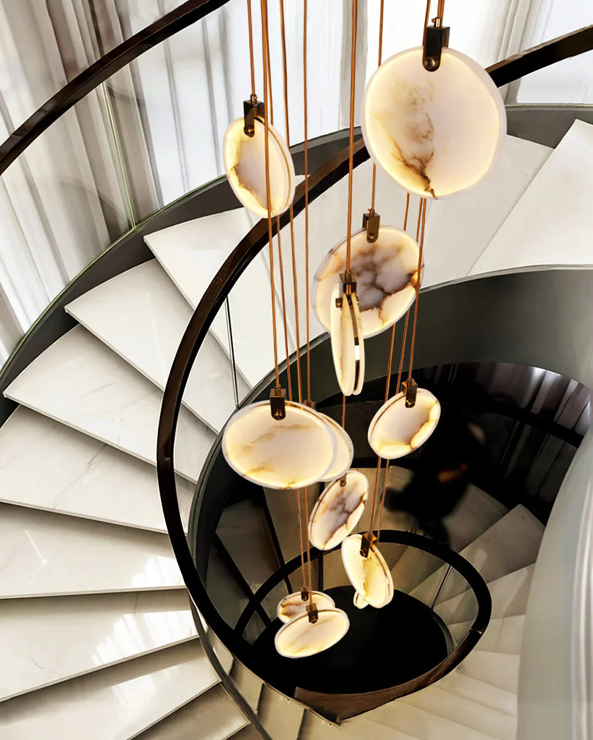 Moonshade Natural Marble Pendant Light Fixture - view 11