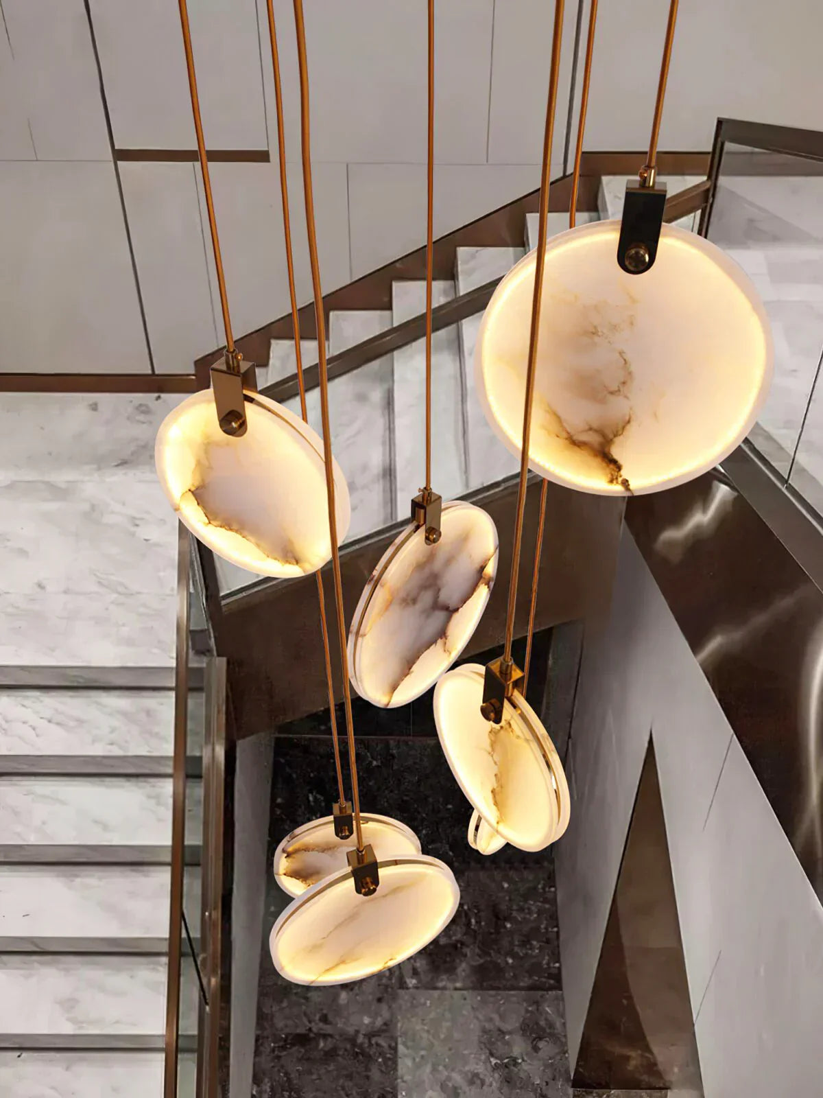 Moonshade Natural Marble Pendant Light Fixture - view 12