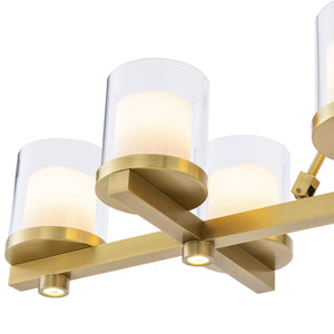 Sublime Modern Brass Chandelier (Antique Brass/Bronze Finish/Clear Glass) - view 4