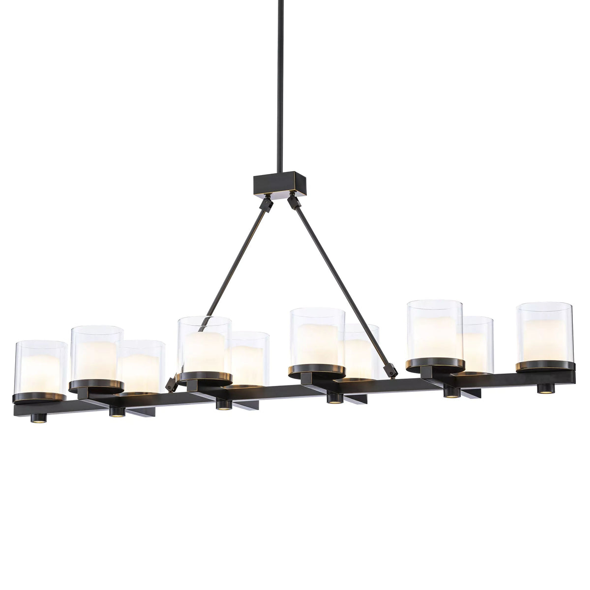 Sublime Modern Brass Chandelier (Antique Brass/Bronze Finish/Clear Glass) - view 5