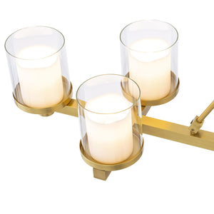 Sublime Modern Brass Chandelier (Antique Brass/Bronze Finish/Clear Glass) - view 3