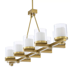 Sublime Modern Brass Chandelier (Antique Brass/Bronze Finish/Clear Glass) - view 2