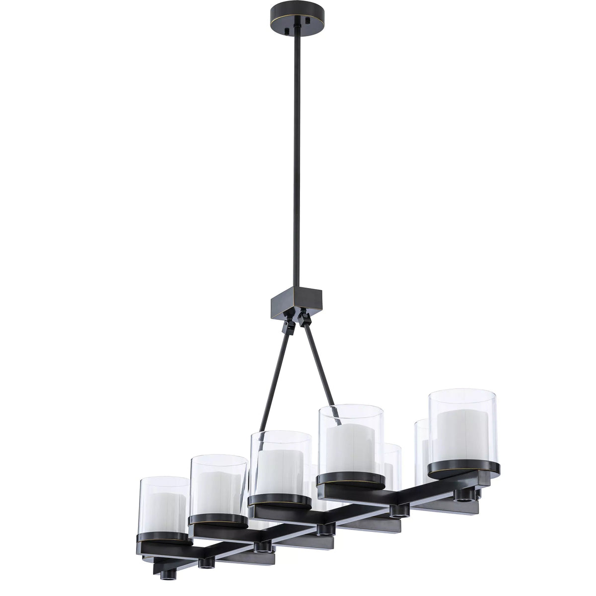 Sublime Modern Brass Chandelier (Antique Brass/Bronze Finish/Clear Glass) - view 8