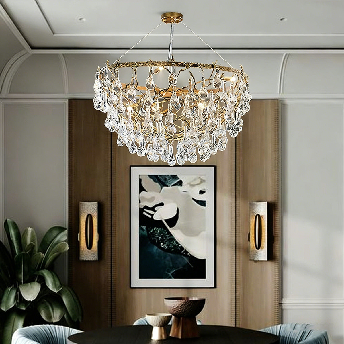 Doris Branch Brass Crystal Chandelier - view 6