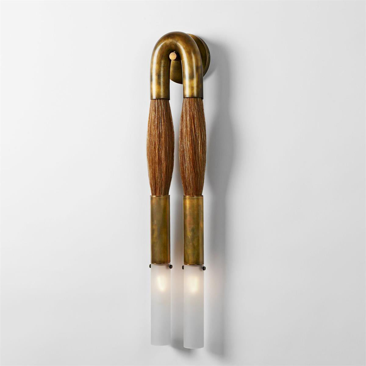 Double Head Antonia Horsehair Sconce, glass wall sconce - view 2