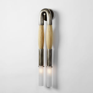 Double Head Antonia Horsehair Sconce, glass wall sconce - view 5
