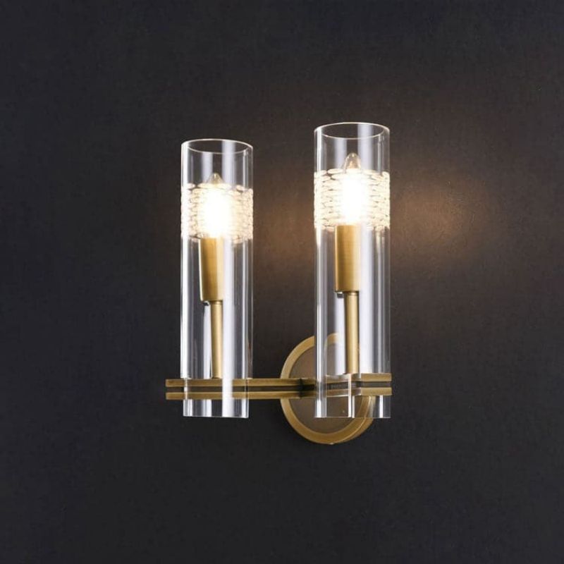 Kaleidoscope Double Head Wall Sconce, Brass, chandelier - view 4