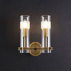 Kaleidoscope Double Head Wall Sconce, Brass, chandelier