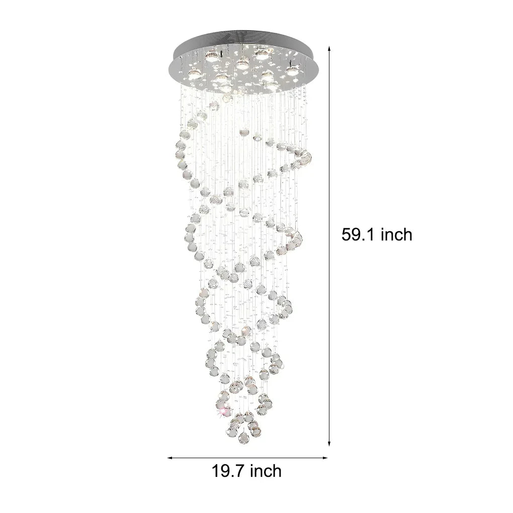Double Spiral Three Step Dimming LED Modern Staircase Chandelier - view 3