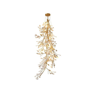 Drooping Ceramic Ginkgo Leaf Chandelier, in gold & white - view 8