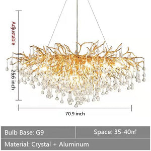 Stunning Tree Branch Crystal Chandelier with Clear Teardrop-shaped for Living/Dining Room - view 48