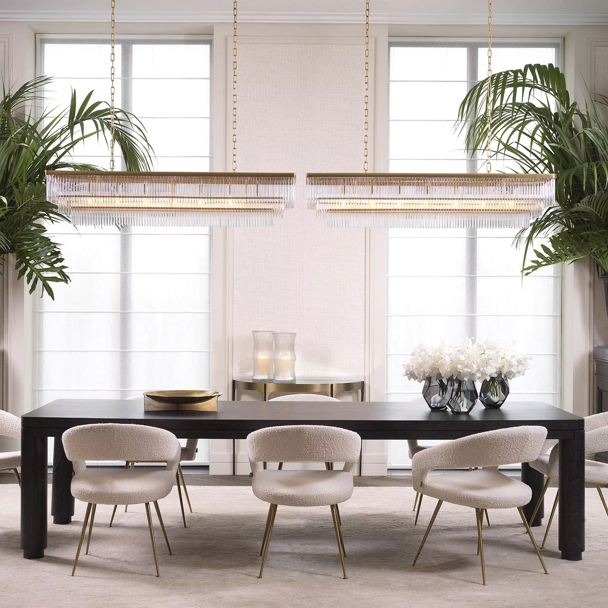 Thibaud Rectangle Modern Brass Glass Chandelier, rectangular - view 2