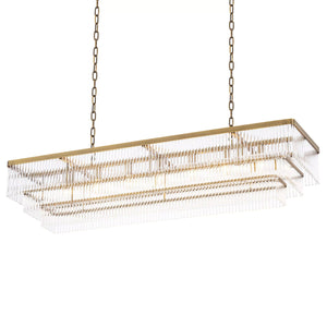 Thibaud Rectangle Modern Brass Glass Chandelier, rectangular - view 4