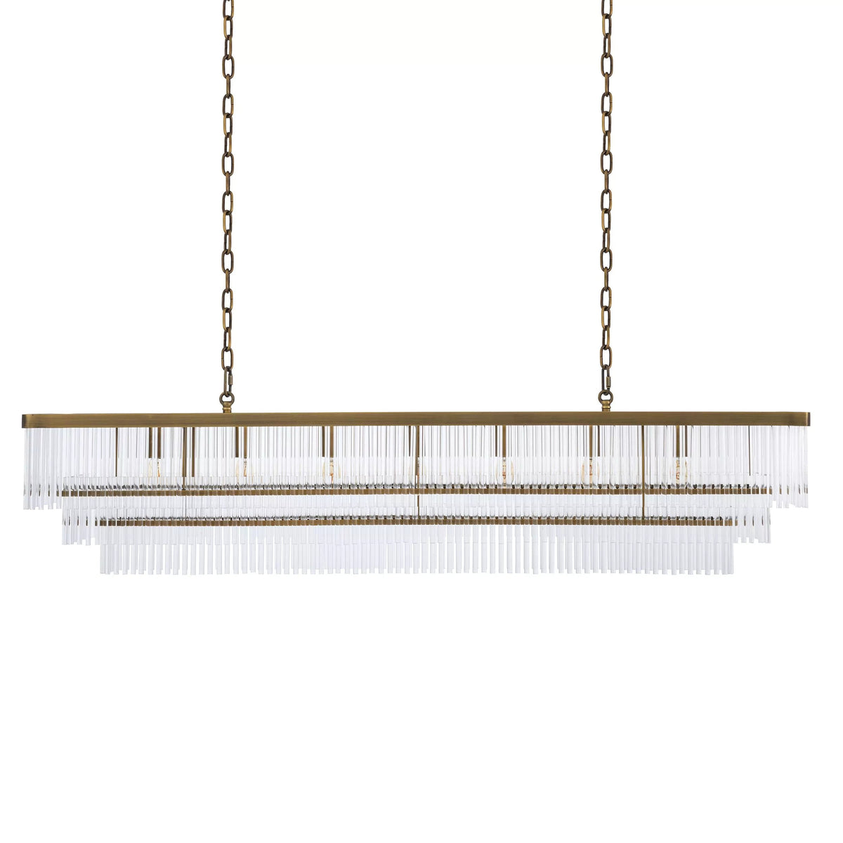 Thibaud Rectangle Modern Brass Glass Chandelier, rectangular - view 3