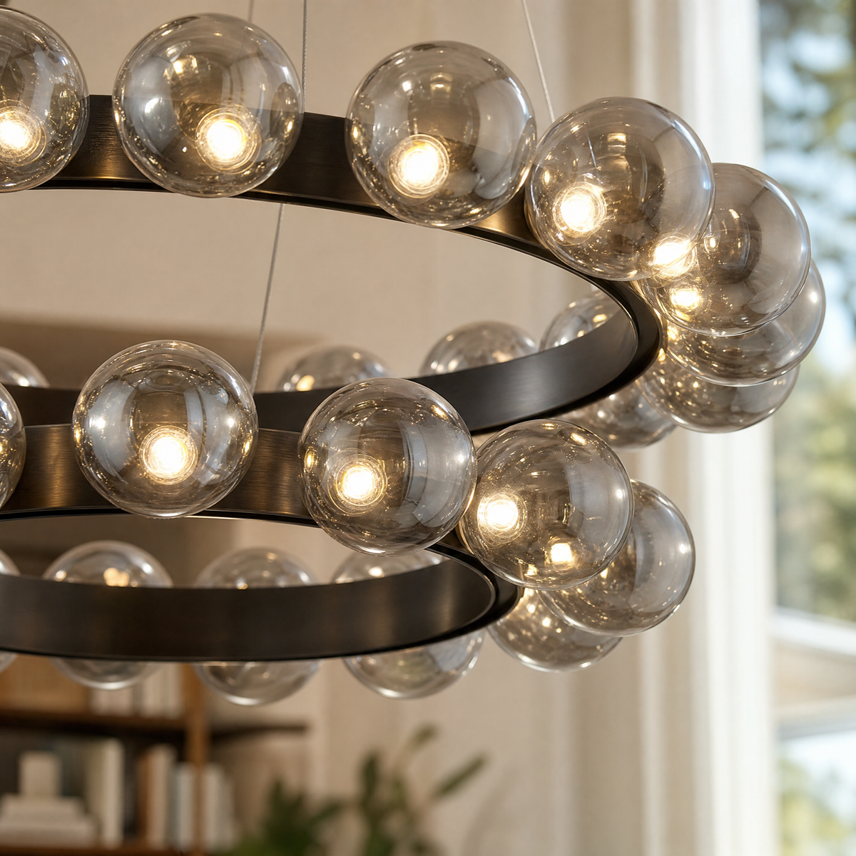 Ellison Bubbles Nested Glass Chandelier 31"
