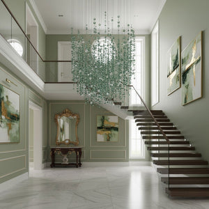 Galaxy Emerald Rainfall Meteor Shower Crystal Spiral Chandelier - view 4
