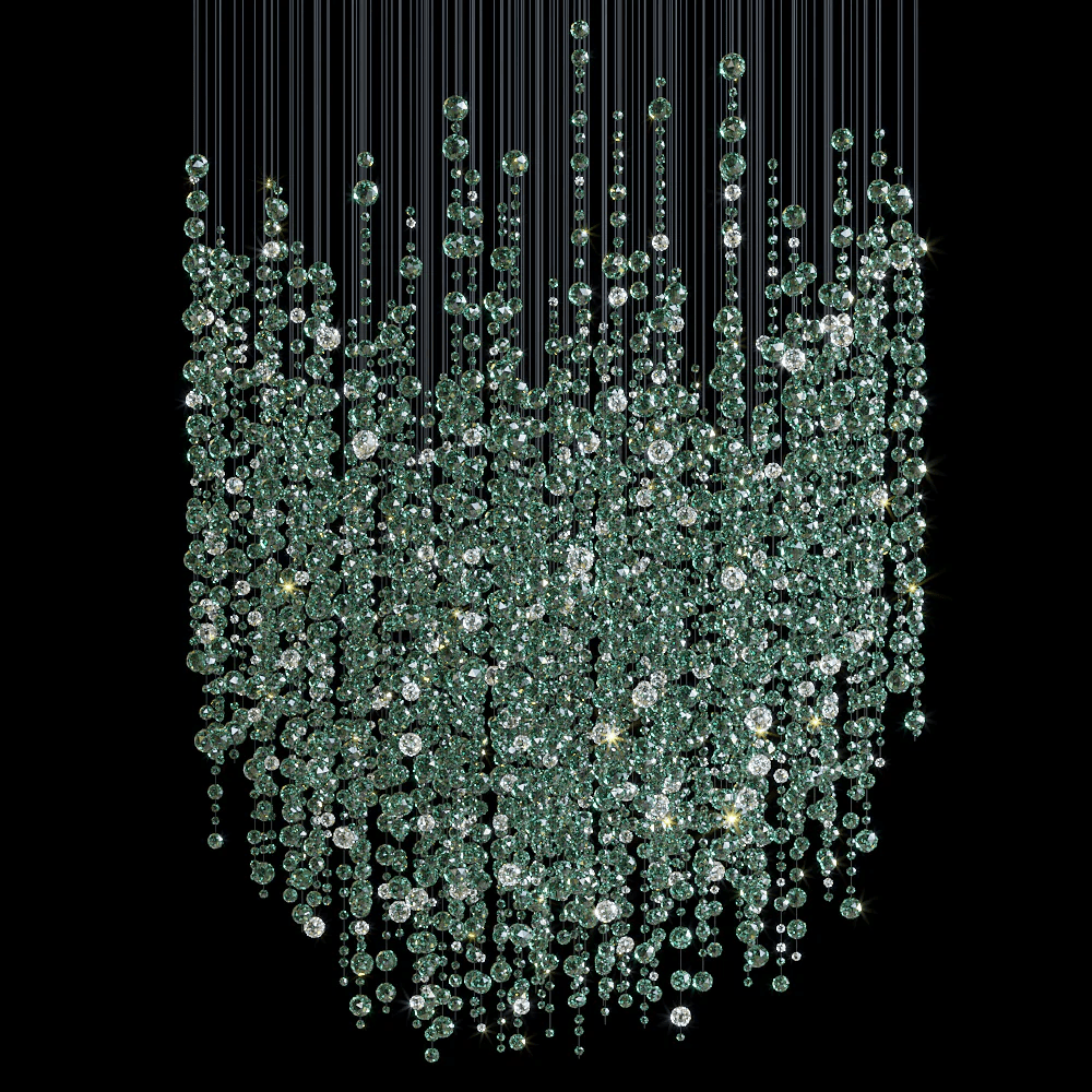 Galaxy Emerald Rainfall Meteor Shower Crystal Spiral Chandelier - view 10
