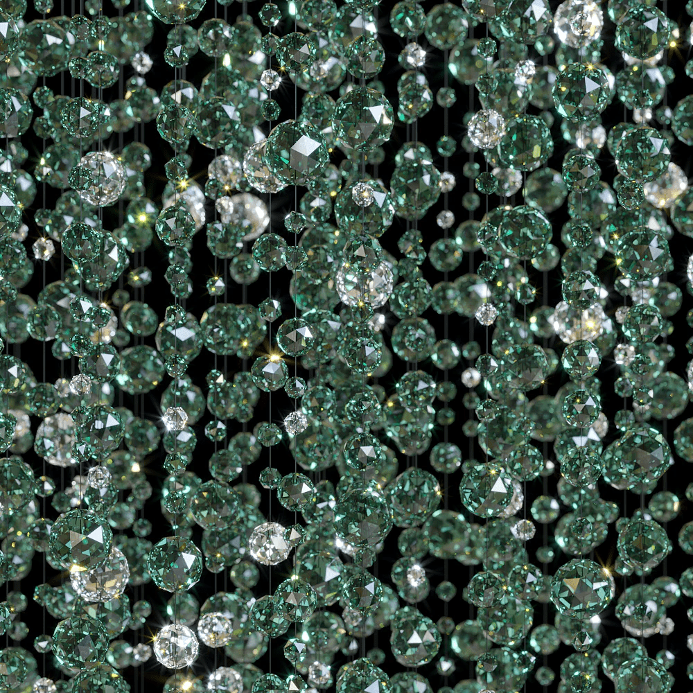 Galaxy Emerald Rainfall Meteor Shower Crystal Spiral Chandelier - view 12