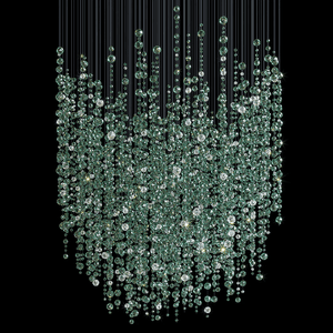 Galaxy Emerald Rainfall Meteor Shower Crystal Spiral Chandelier - view 11