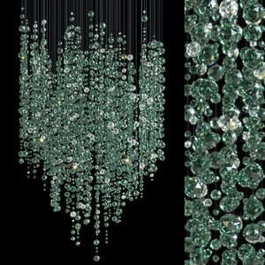 Galaxy Emerald Rainfall Meteor Shower Crystal Spiral Chandelier - view 14