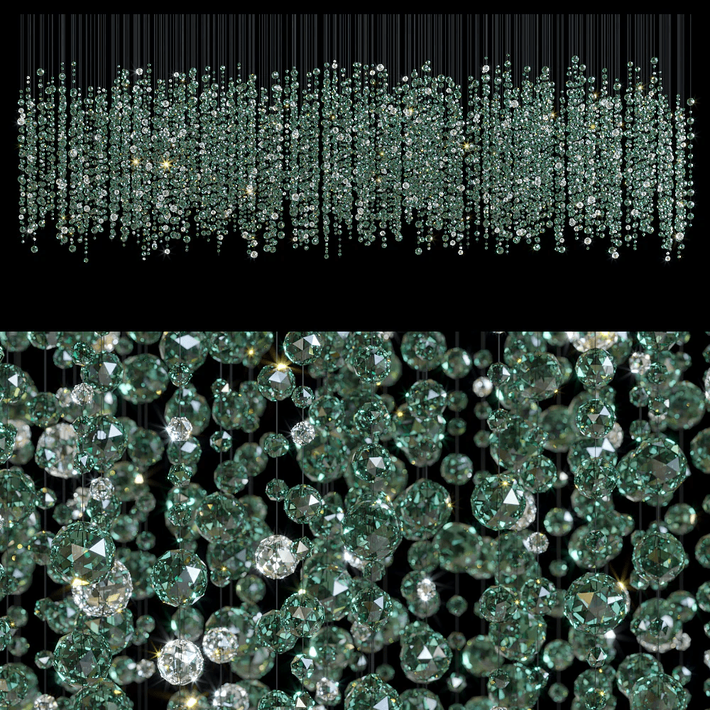 Galaxy Emerald Rainfall Meteor Shower Crystal Spiral Chandelier - view 15