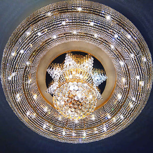 Empire flush mount crystal chandelier, K9 crystal - view 2