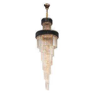 Extra Large Vertical Long Crystal Foyer Hallway Chandelier