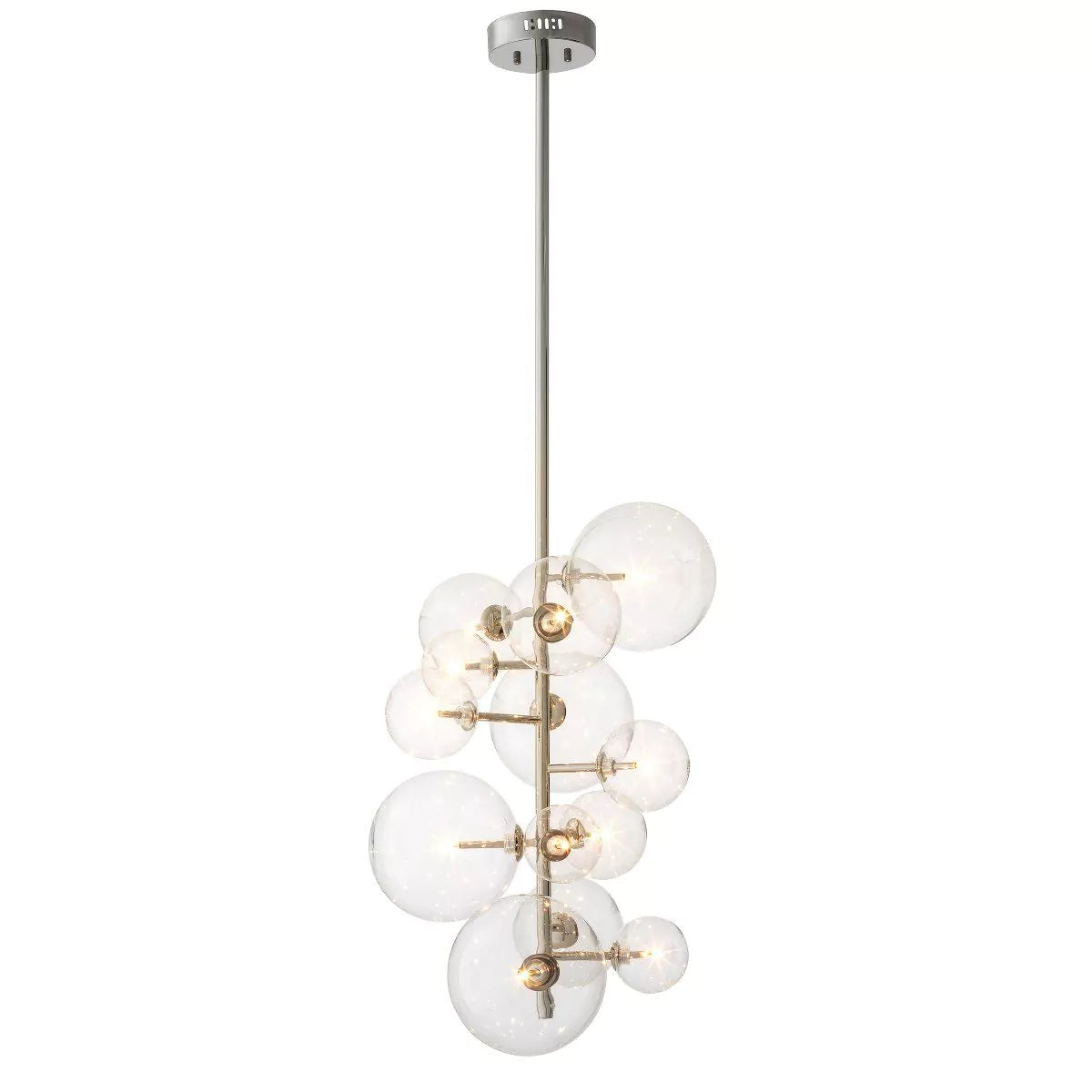 Glass Globe Modern Brass Chandelier Antique Brass/Nickel/Bronze/Clear Glass) - view 3