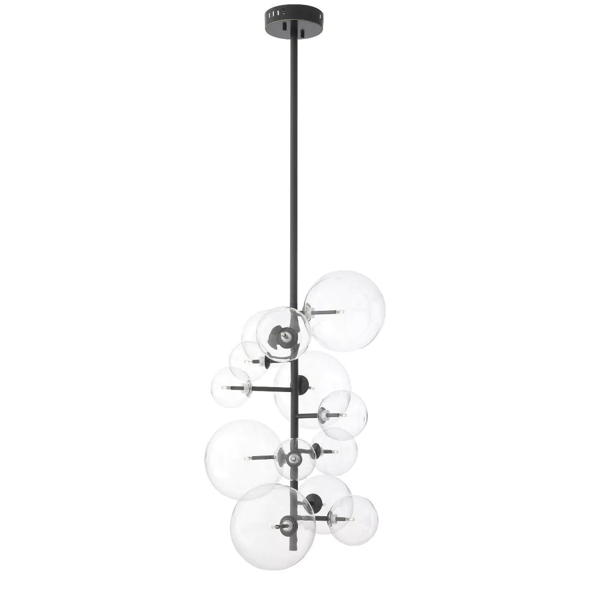 Glass Globe Modern Brass Chandelier Antique Brass/Nickel/Bronze/Clear Glass) - view 7