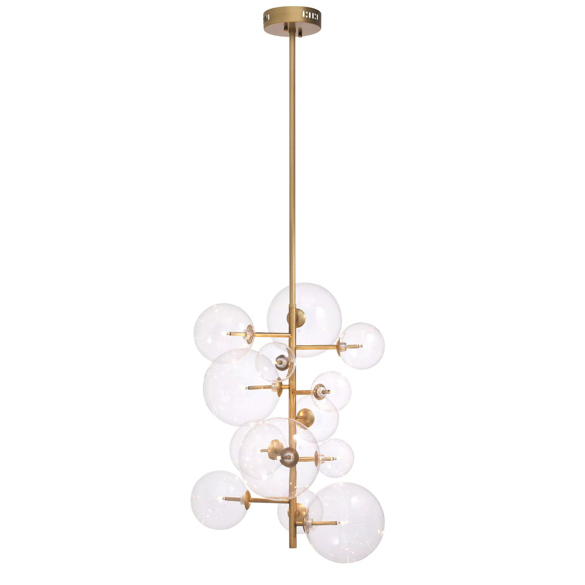 Glass Globe Modern Brass Chandelier Antique Brass/Nickel/Bronze/Clear Glass)