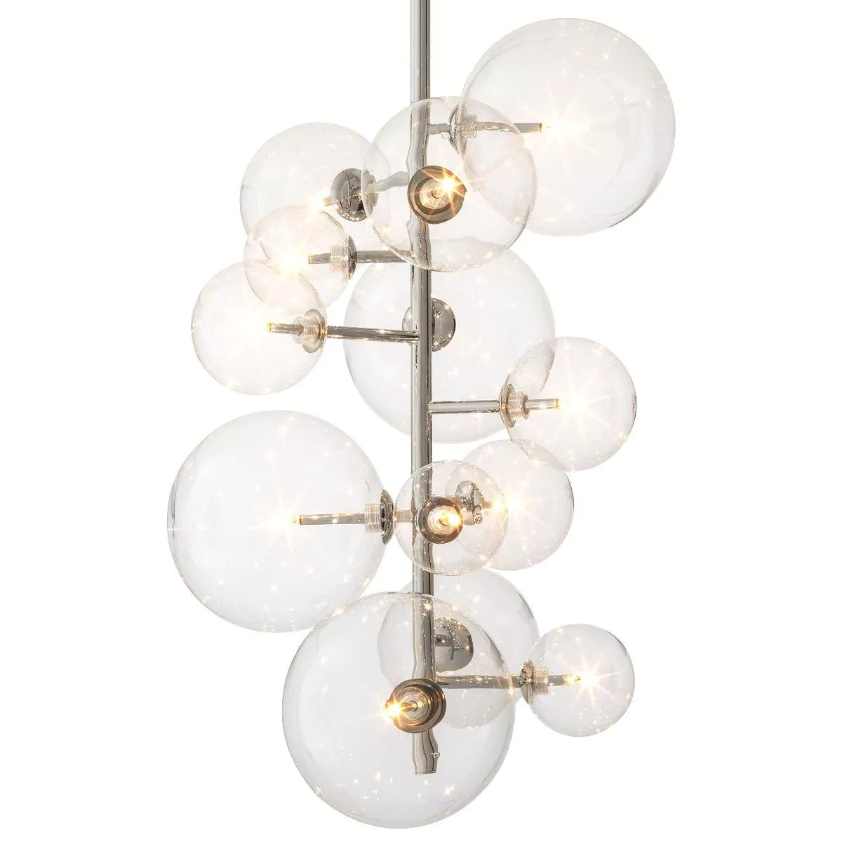 Glass Globe Modern Brass Chandelier Antique Brass/Nickel/Bronze/Clear Glass) - view 5