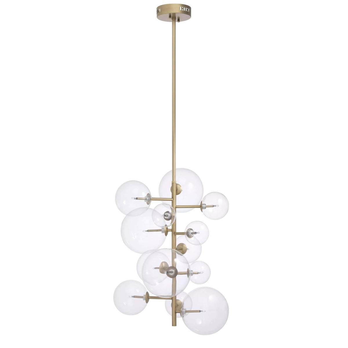 Glass Globe Modern Brass Chandelier Antique Brass/Nickel/Bronze/Clear Glass) - view 2