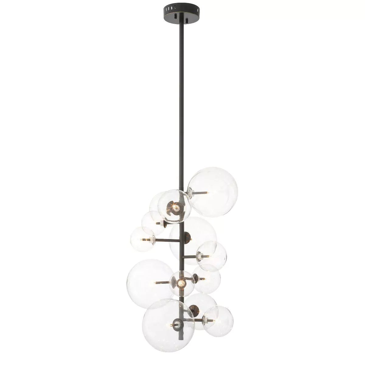 Glass Globe Modern Brass Chandelier Antique Brass/Nickel/Bronze/Clear Glass) - view 6