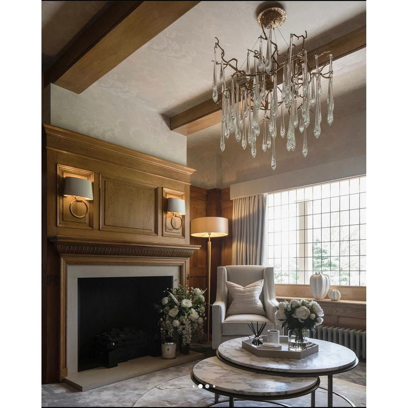 Dawn Teardrop Branch Brass Round Chandelier - view 2