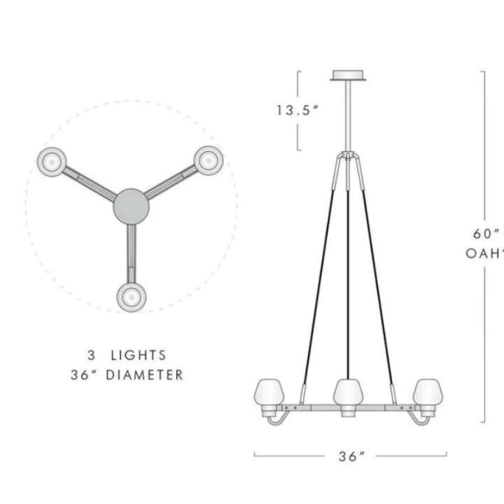 Favola 3 Light Chandelier - view 6